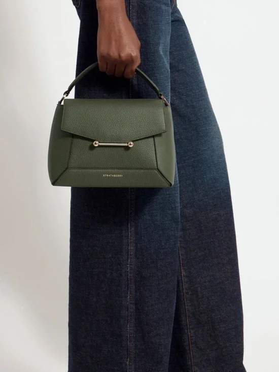 Strathberry Mosaic leather top handle bag Pine Green - Picture 5 of 15